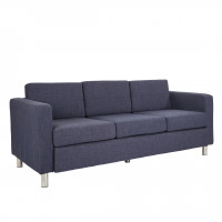 OSP Home Furnishings PAC53-M19 Pacific Sofa in Navy Fabric with Chrome Legs